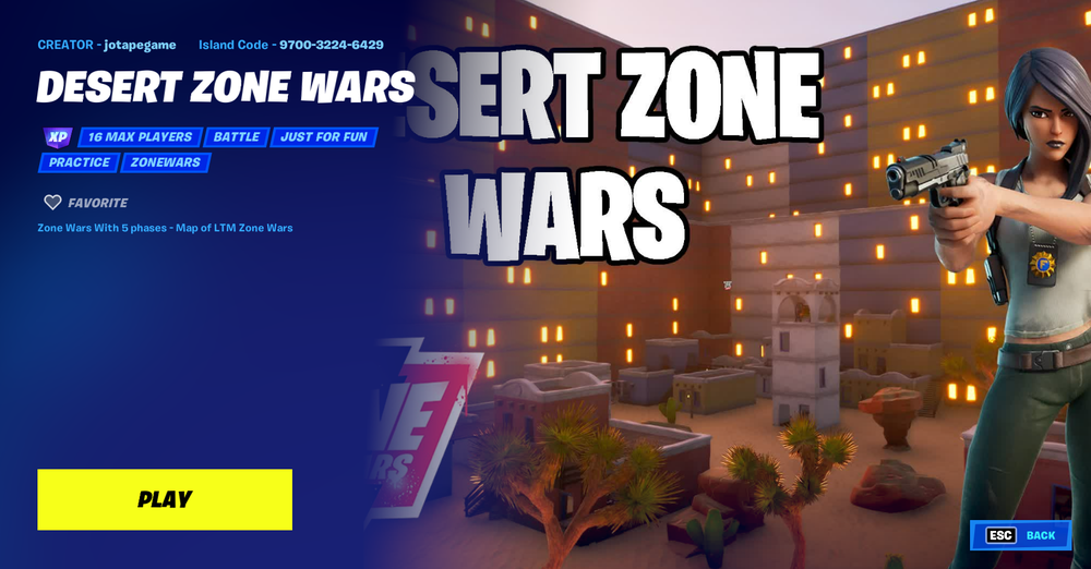 fortnite creative desert zone wars code